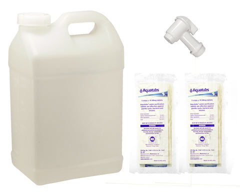 Water Treatment Kit with 2.5 Gallon Mix Measure and Dispensing Jug