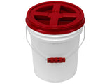 5 Gallon White Bucket with Color Gamma Lid and Ergonomic Grip - TankBarn