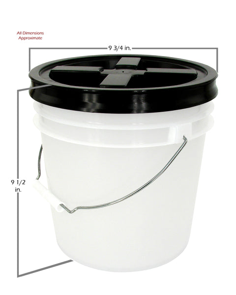 Black Plastic Bucket Lid for 3 1/2 & 5 Gal Buckets