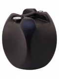 Drum, 15 gal, poly, BLACK, square stackable, 2 bungs