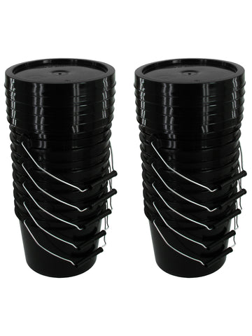 thumbnail image 2 of 10-Pack 1 Gallon White Plastic Buckets With Metal Handles - Heavy Duty HDPE 2 of 4