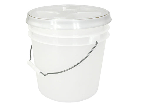 2 Gallon White HDPE Bucket & Lid