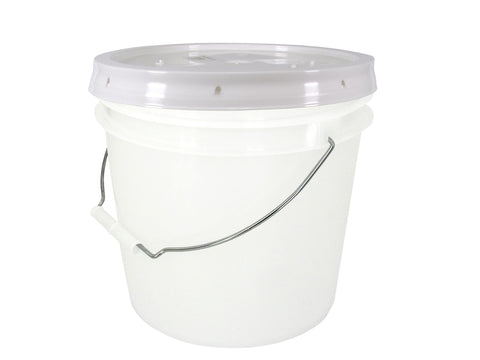 Industrial Pail, White Plastic, 2-Gallons
