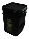 4 Gallon Black Square Bucket with Lid