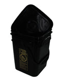 4 Gallon Black Square Bucket with Lid