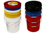 Assorted Color Buckets with matching Gamma Lids, 5 Pack - TankBarn