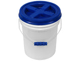 5 Gallon White Bucket with Color Gamma Lid and Ergonomic Grip - TankBarn