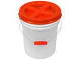 5 Gallon White Bucket with Color Gamma Lid and Ergonomic Grip - TankBarn