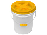 5 Gallon White Bucket with Color Gamma Lid and Ergonomic Grip - TankBarn
