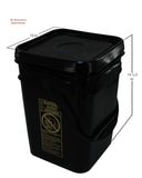4 Gallon Black Square Bucket with Lid