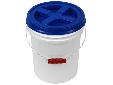 5 Gallon White Bucket with Color Gamma Lid and Ergonomic Grip